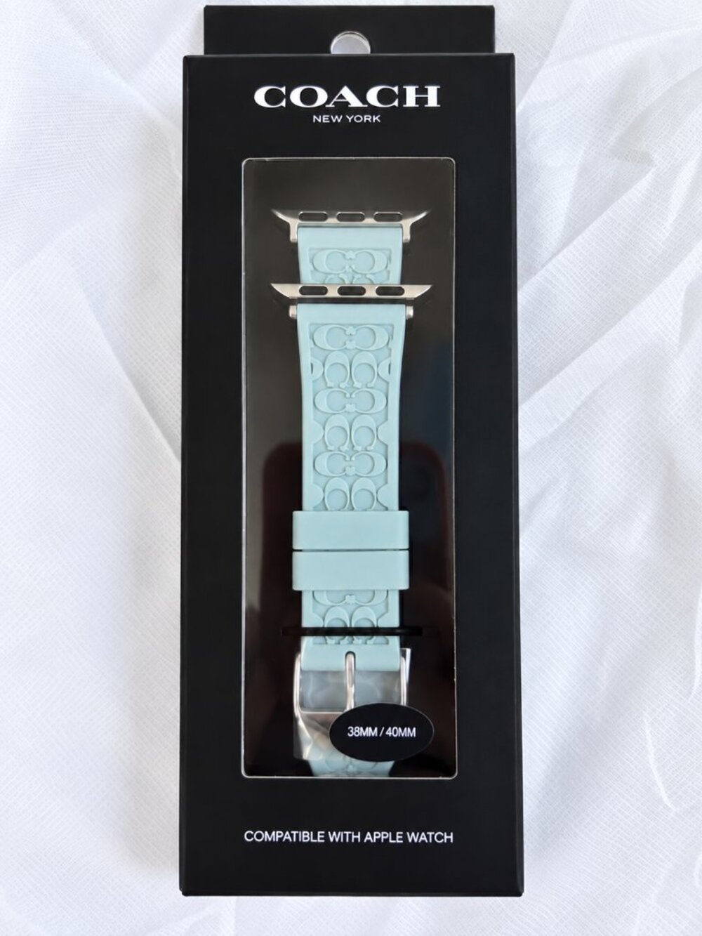 Coach Pale Blue Signature Apple Watch Band 38/40mm 14700111 NIB